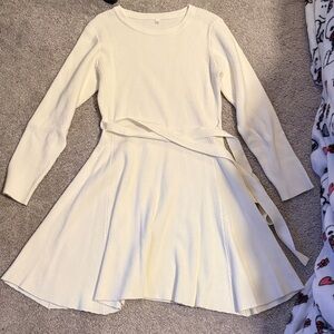 Elegant Cream sweater Dress